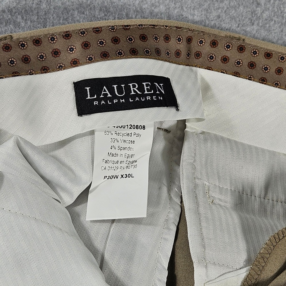 Lauren Ralph Lauren Pants Mens 30x30 Tan Dress Norton Classic Fit Ultra Flex NWT - Picture 7 of 10